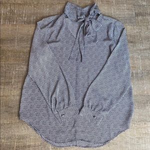Ann Taylor tie neck long sleeve blouse